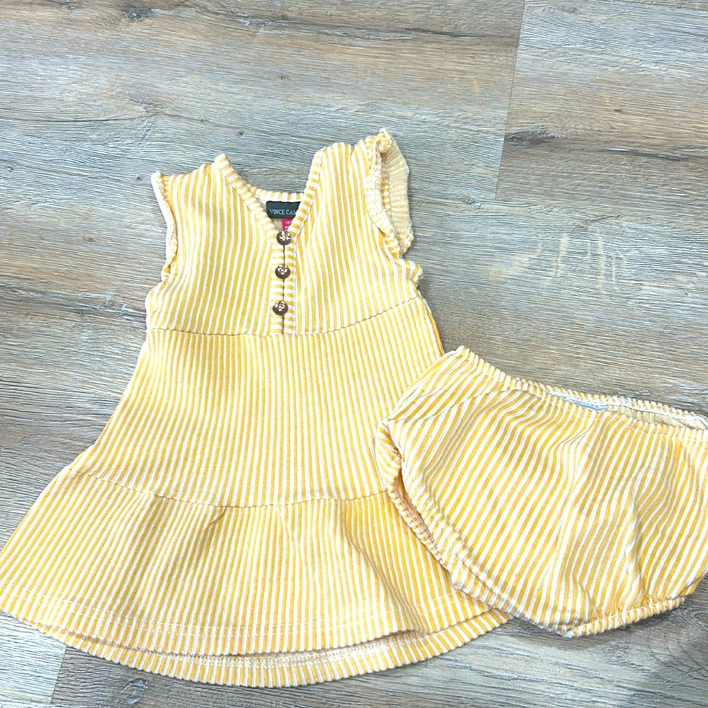 Vince Camuto dress in orange/white stripes. Size 18M. Immaculate condition.